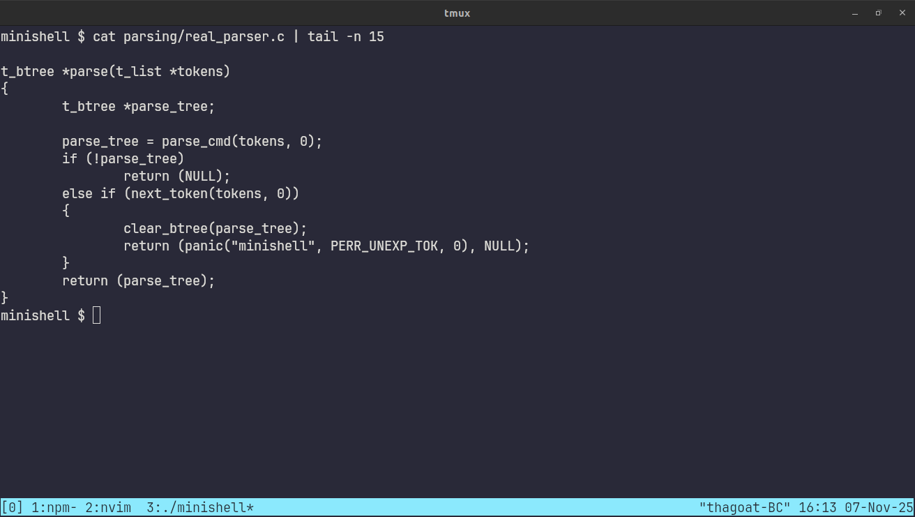 minishell screenshot